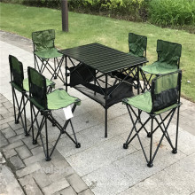 Patio Furniture Set 7-Piece Outdoor Camping Folding Table Chair Set
